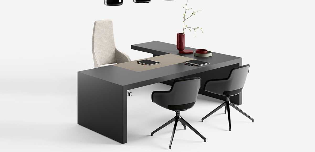 Mobilier de bureau professionnel moderne Vogue par Sinetica