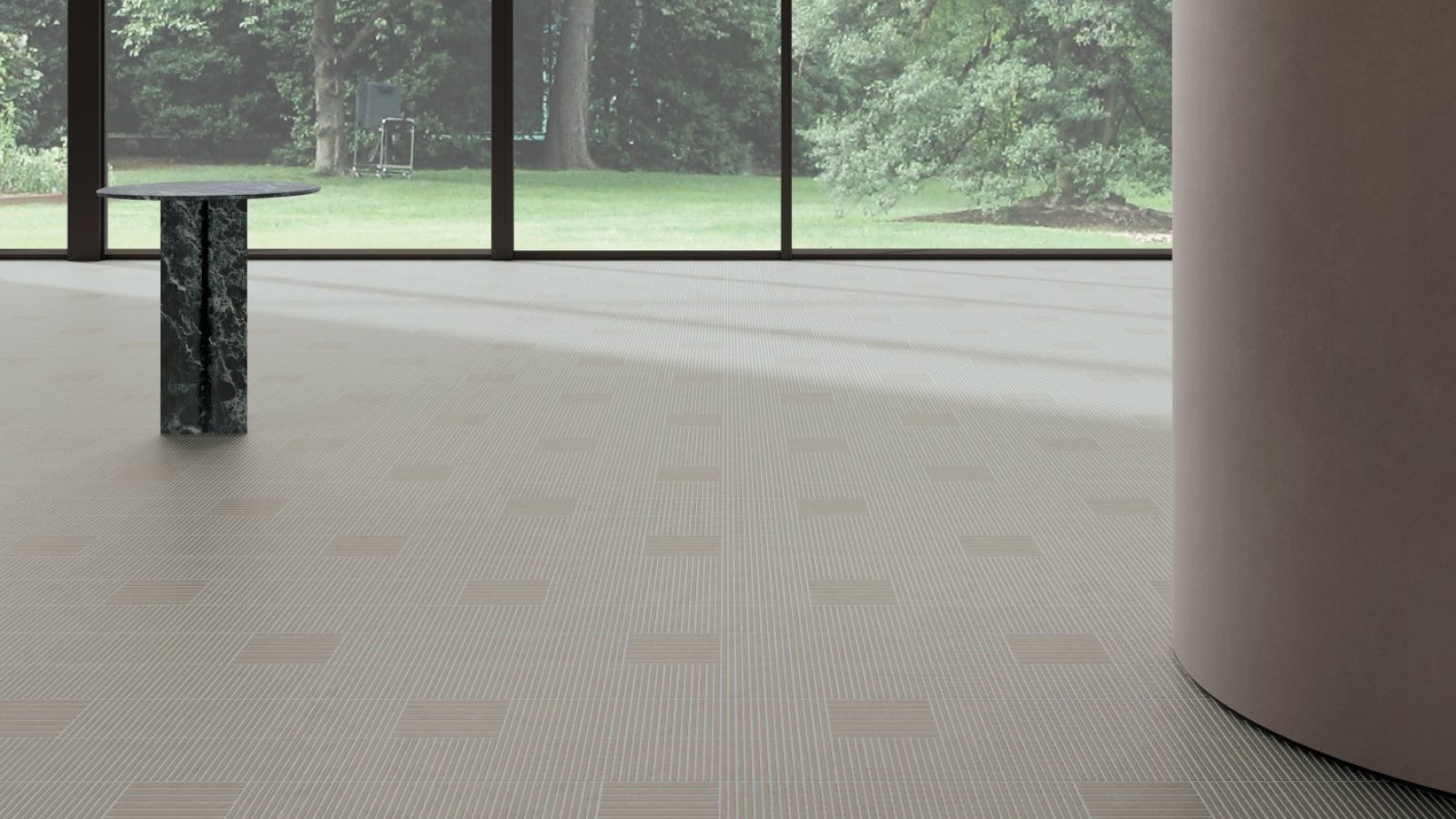 Surface en grès Fringe de Mutina aux segments gravés
