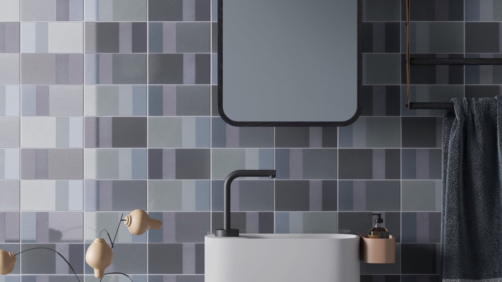 Mur en carreaux Diarama de Mutina à l'effet pictural