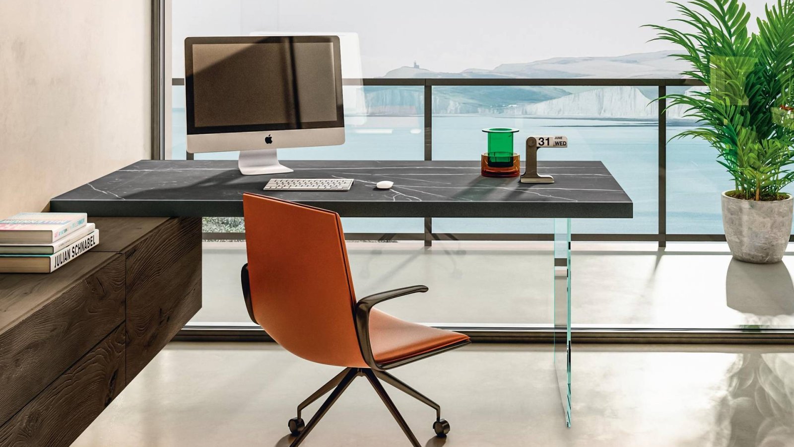 Pieds en verre trempé du bureau Air Desk