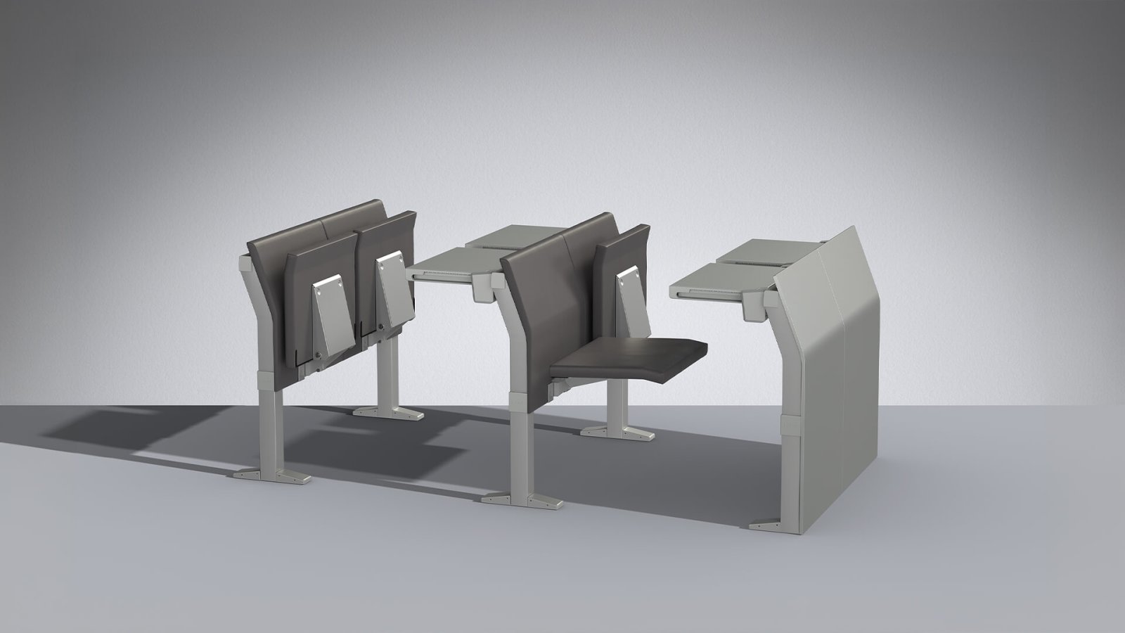 Mobilier universitaire E4000 de Lamm dans un amphithéâtre à gradins