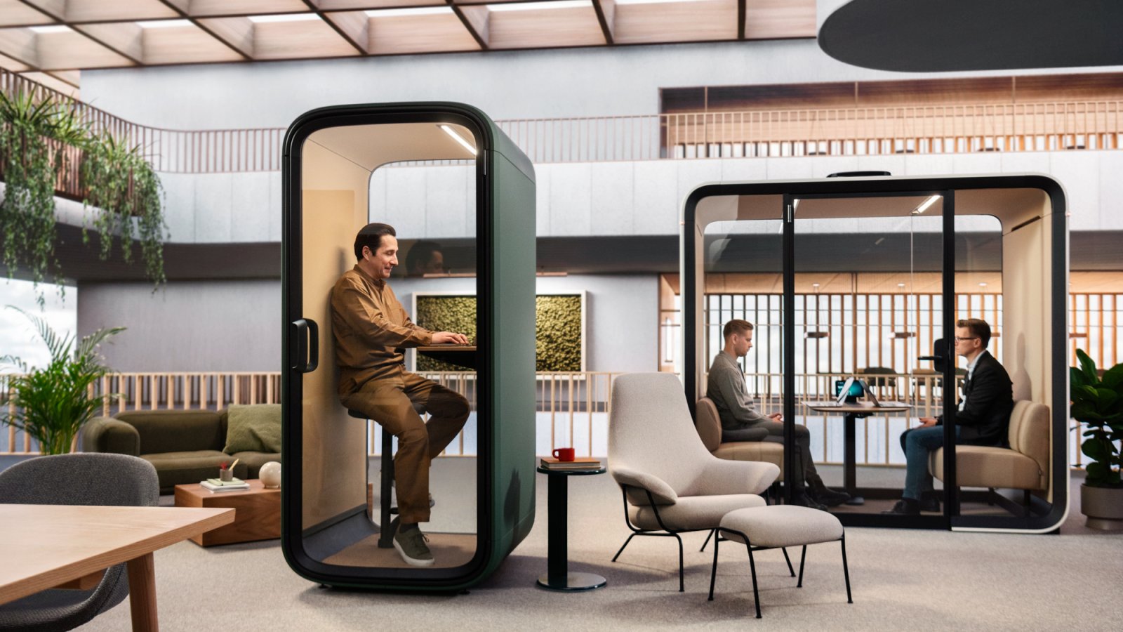 Cabine acoustique Framery One Compact dans un open space