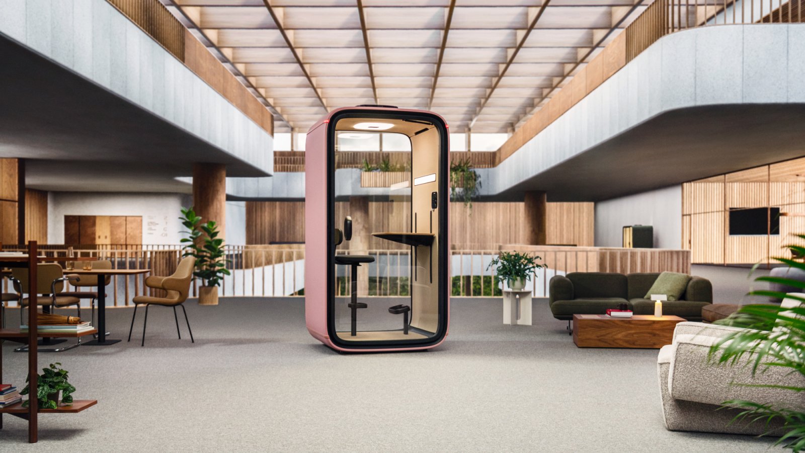 Cabine acoustique Framery One dans un plateau parisien