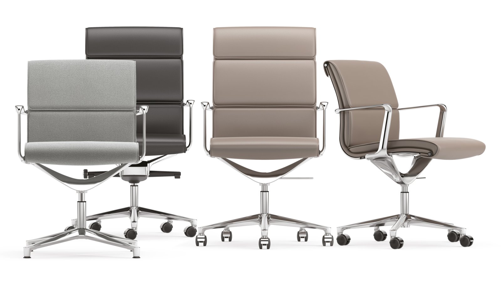 Fauteuils de direction Una Chair d'ICF autour d'une table de conseil