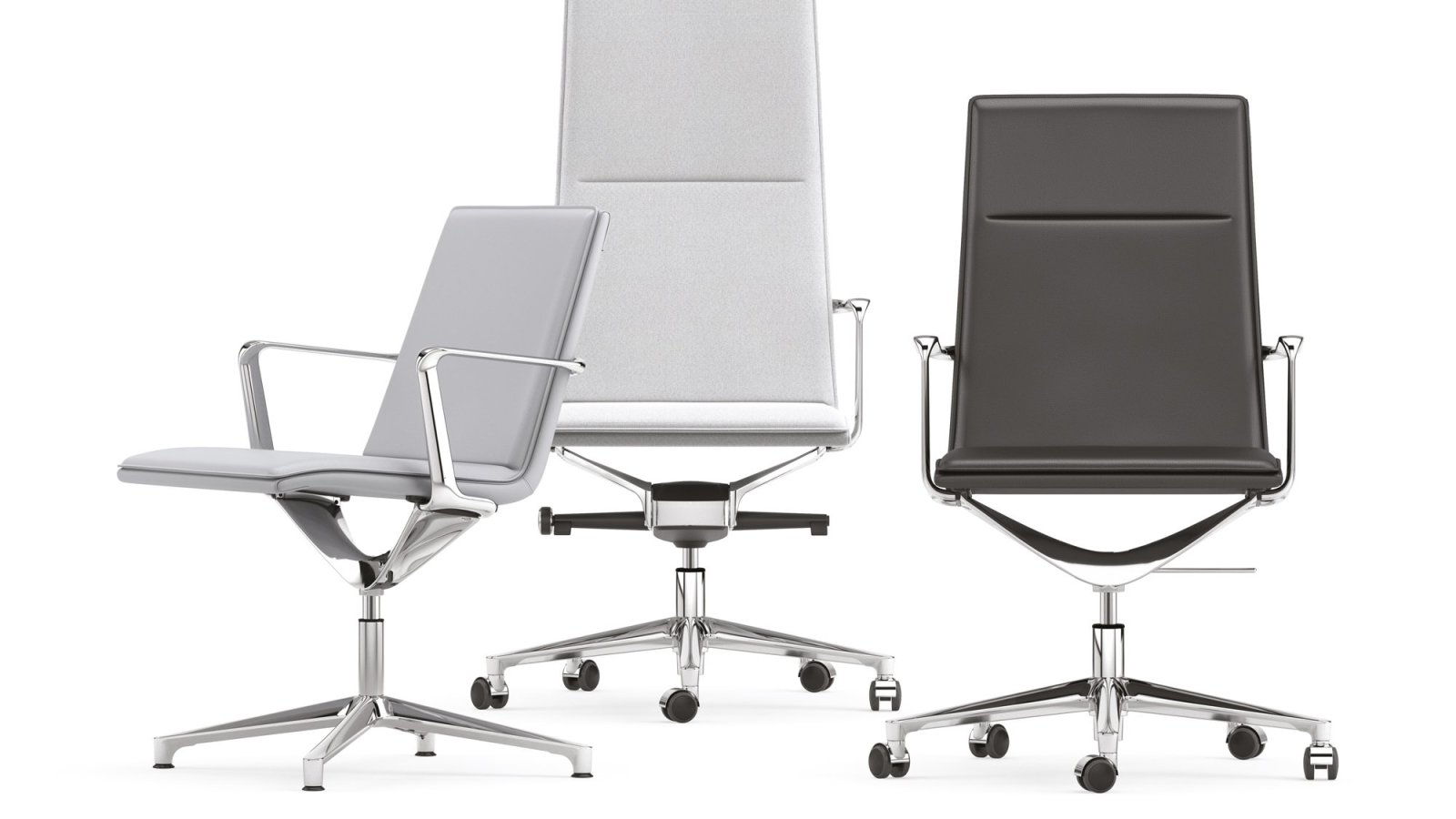 Fauteuils de direction Valea Chair d'ICF autour d'une table de conseil