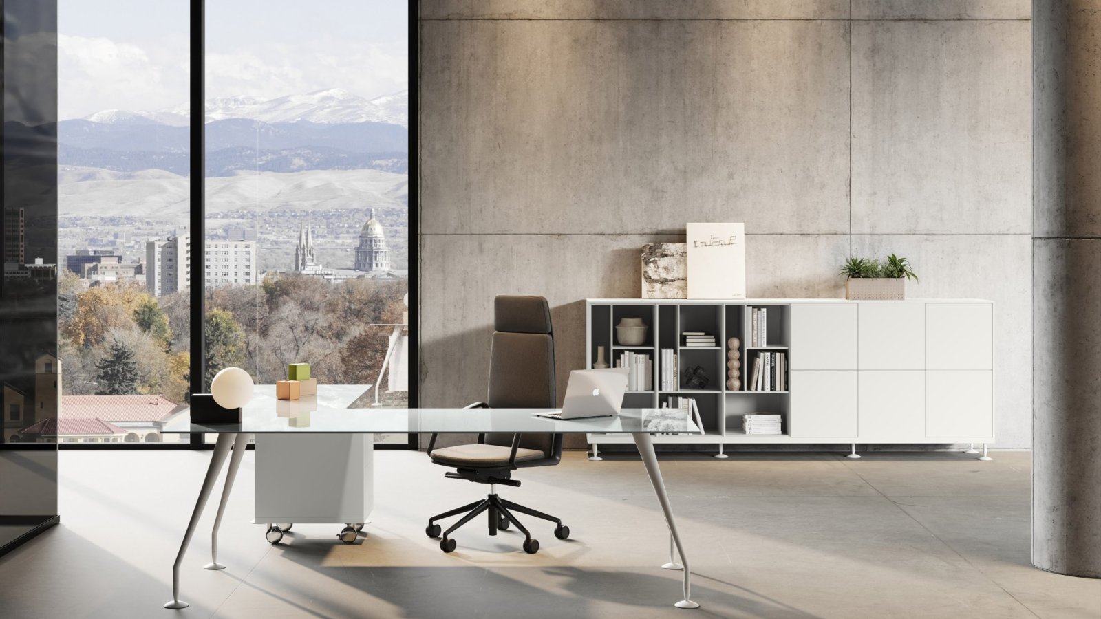 Bureau design Énosi de Nikolas Chachamis dans une direction lumineuse, Paris