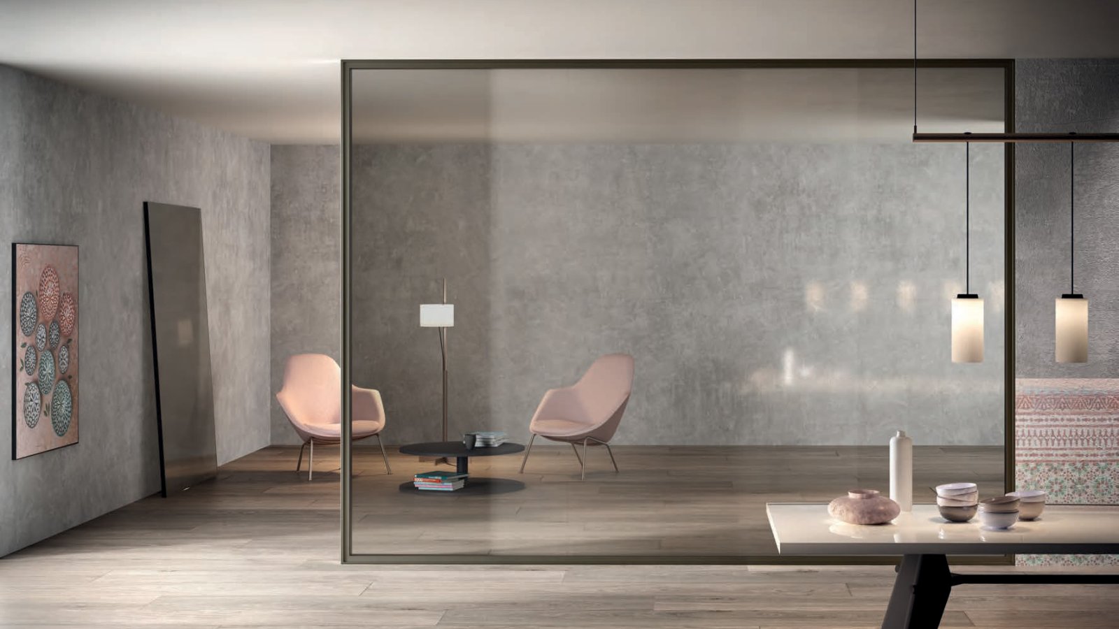 Cloisons de bureau Simple Bold de Luconi en double vitrage