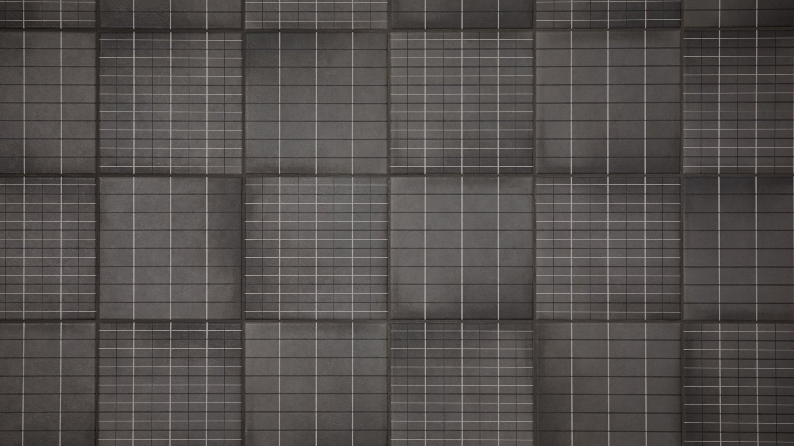 Mur de salle d'eau en grès Aurore Charcoal Grid L de Mutina