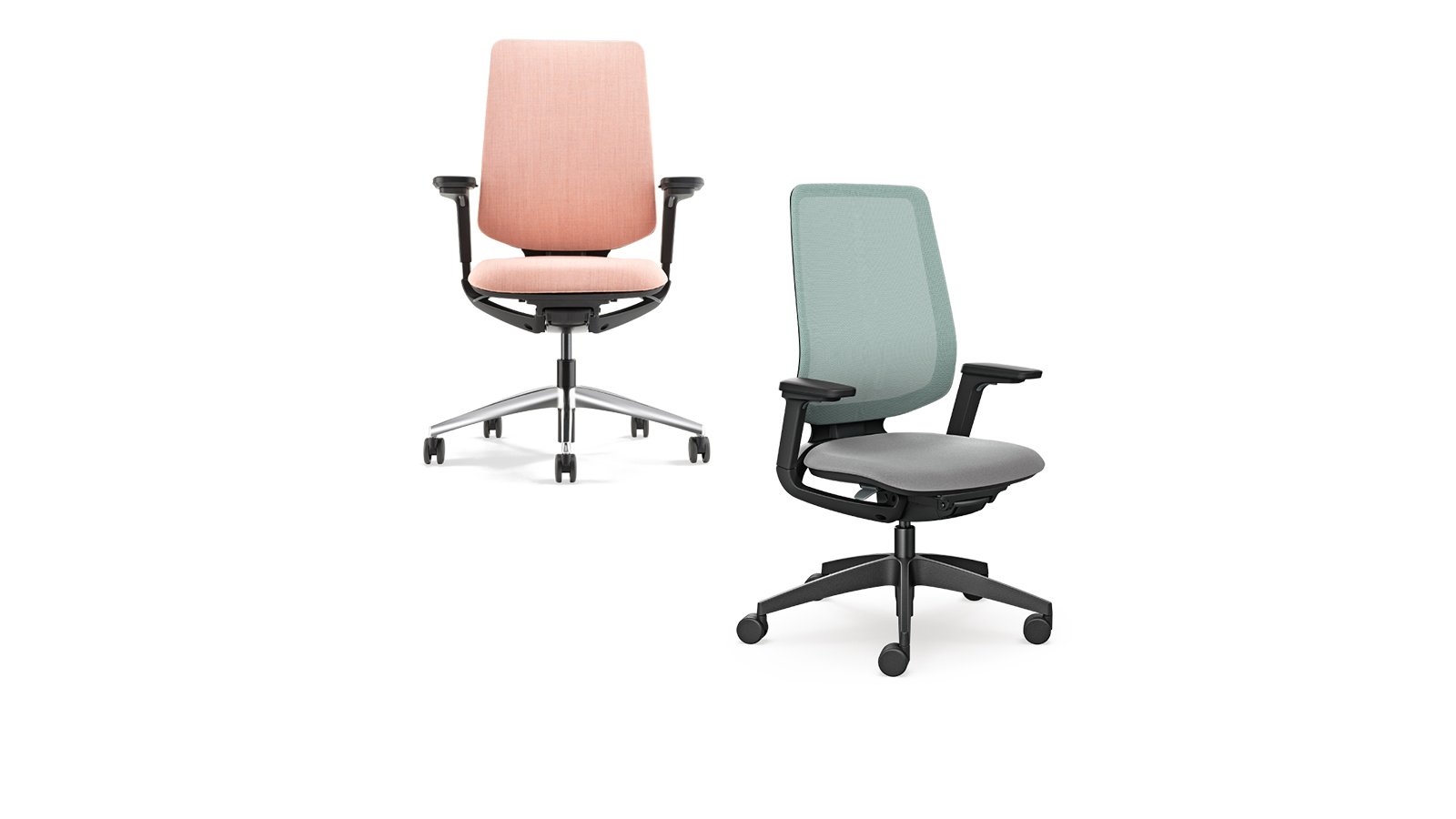 Siège de bureau se:flex de Sedus à dossier membrane gris dans un open space en flex office