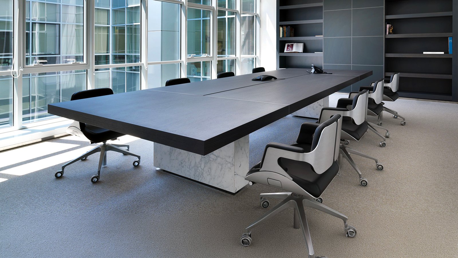 Table de réunion Asymmetrical Meeting de Tecno au plateau asymétrique