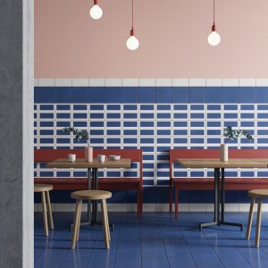 Carreau au motif Double Blue, Mattonelle Margherita de Mutina, 20,5 x 20,5 cm
