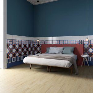 Décor Square Terracotta dessiné à la main, Mattonelle Margherita en grès cérame