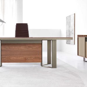 Bureau Lloyd avec voile de fond central assorti au plateau