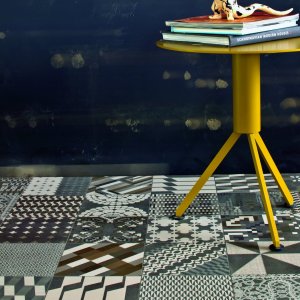 Détail du motif Azulej Renda en grès Mutina