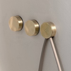 Bord en acier inoxydable satiné du robinet Allure