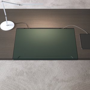 Piètement portique en chêne du bureau Arche