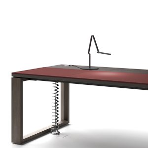 Table de réunion rectangulaire Arche avec insert de cuir
