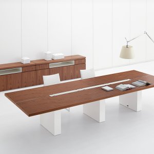 Plateau en cuir blanc du bureau Ar.tu d'Archiutti