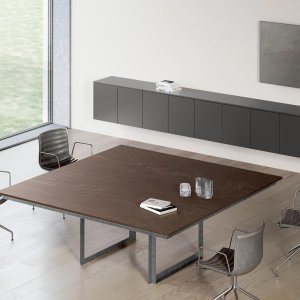 Table de réunion rectangulaire Ellan de 240 sur 140 cm à structure noire
