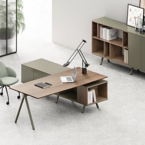 Nœud en U en fonte d'aluminium du bureau Lay peint en bleu