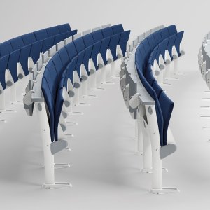 Appui-tête sur les sièges Omnia Evolution pour gradins hauts