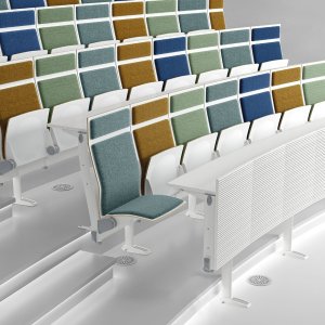 Goulotte électrique intégrée aux tables Omnia Evolution