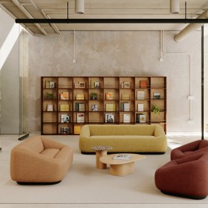 Fauteuil Aom d'Arper dans un espace d'attente