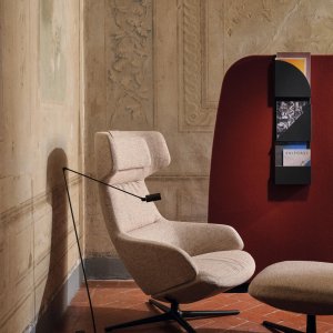 Fauteuil et repose-pied ensemble
