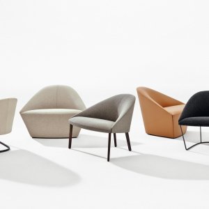 Fauteuils d'attente Colina par Arper dans l'espace accueil