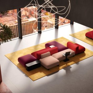 Module assise Ralik avec dossier deux places
