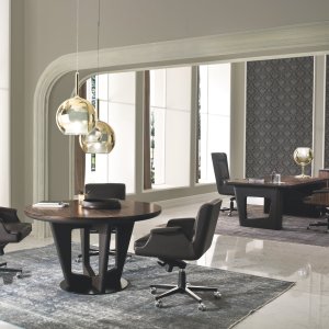Composition avec bureau, retour et rangement
