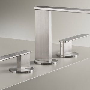 Ensemble de douche thermostatique Ayla avec douchette et flexible gris soie, Cea Design