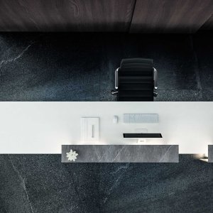 Tablette en vitrocéramique chanfreinée à 45 degrés du Lux