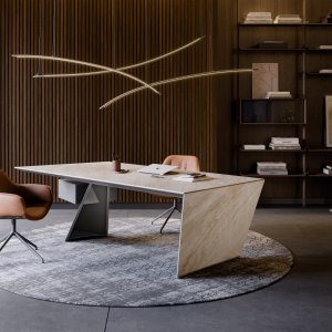Bureau design Nasdaq de Cattelan Italia au pied en acier diagonal