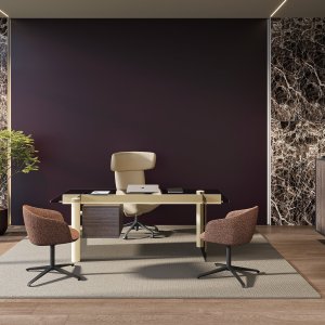 Table de réunion en verre de 280 cm, collection Cloud de Codutti