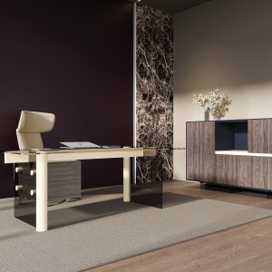 Table basse Cloud 47 × 47 cm en verre trempé
