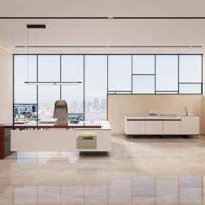 Structure gainée de cuir sur le bureau de direction Cloud