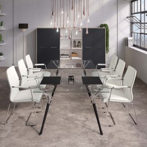 Console murale Genesis sur deux pieds en aluminium