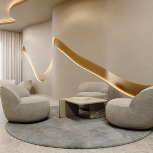 Table de réunion Ginza en bois massif dans une salle vitrée
