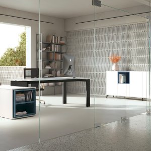 Plateau mélaminé 35 mm avec chant ABS du bureau GO
