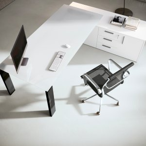 Plateau en verre 10 mm du bureau de direction GO