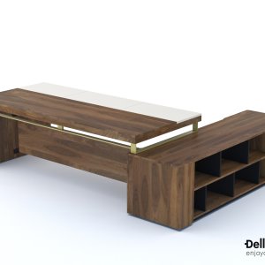 Bureau moderne Bellagio avec voile de fond toute hauteur en noir brillant