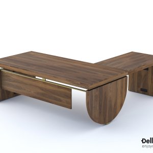 Plateau central en similicuir coulissant sur un bureau I Rovereschi