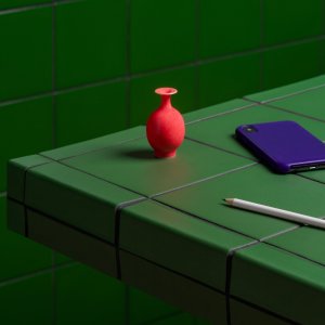 Accueil avec mur coloré en Din de Mutina