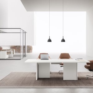 Bureau de direction moderne Oxford de DVO avec insert effet cuir