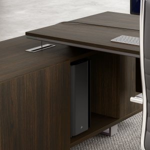 Pied anneau du bureau Planeta avec carter aluminium