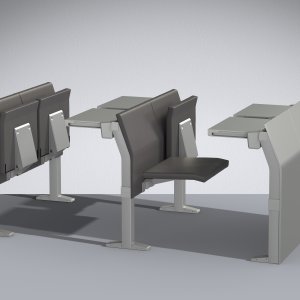 Banc E5000 de première rangée avec panneau jusqu'au sol