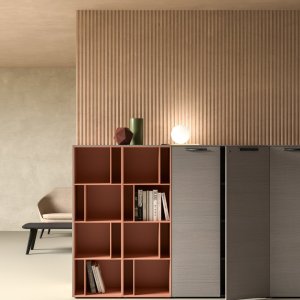 Les quatre moods Eleva accordant chêne cuir et laque mate