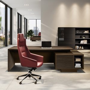 Table basse Elite 120 x 60 cm en Peuplier Foncé sur base panneautée noire