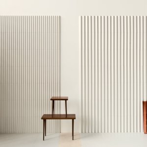 Mur Rombini associé au sol Pico de Mutina comme au catalogue
